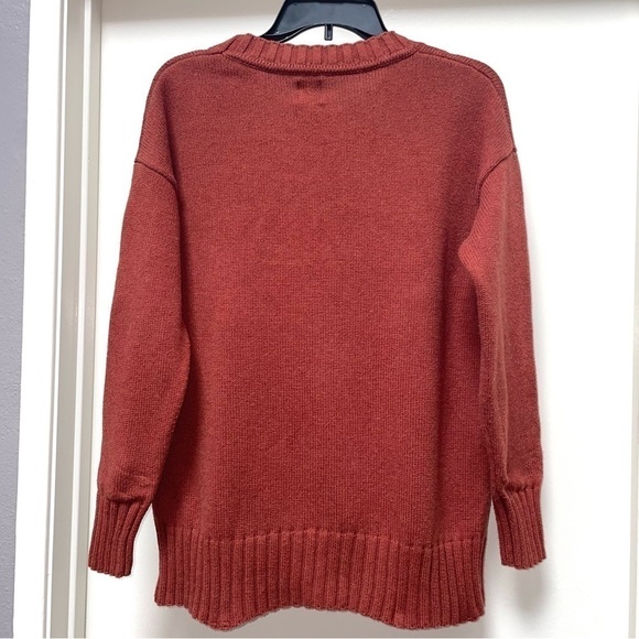 Gap Relaxed Fit Crew Neck Ribbed Hem and Sleeves Rusty Collar Knitted Sweater XS - Picture 3 of 7